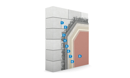 Pórobeton - Klasické řešení s minerální strukturovanou omítkou